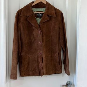 Brown suede jacket.